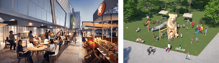 1.地区里的开放空间「MARKET PLACE」&「KIDS PLACE」