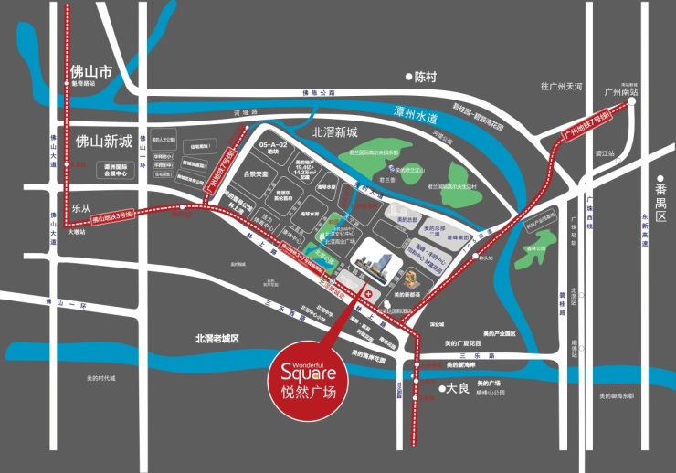 佛山悦然广场坐落于交通便利的商业中心